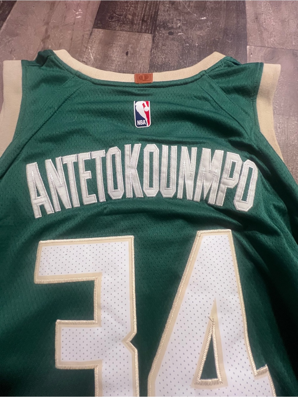Nike Milwaukee Bucks Giannis Antetokounmpo #34 Green White Jersey Fear the Deer